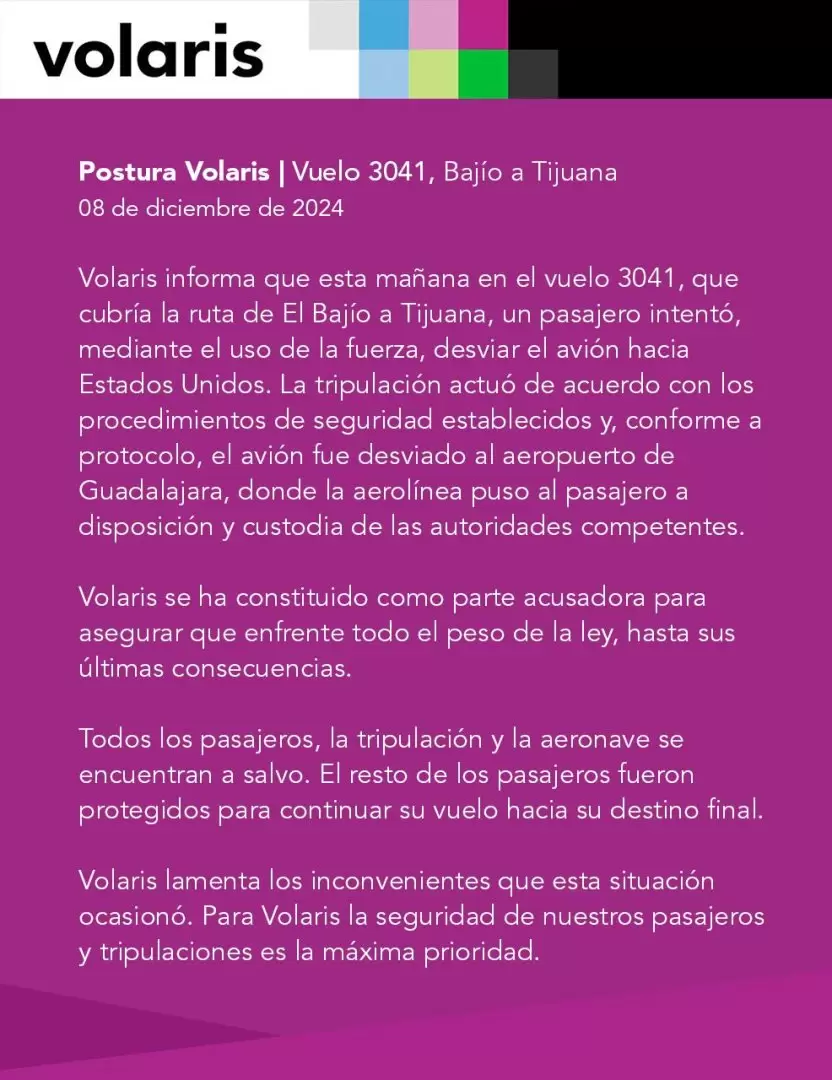 Volaris comunicado