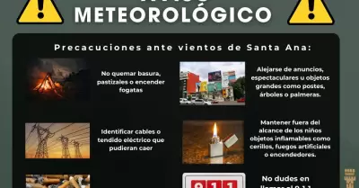 Alertan por condicin Santa Ana para este martes