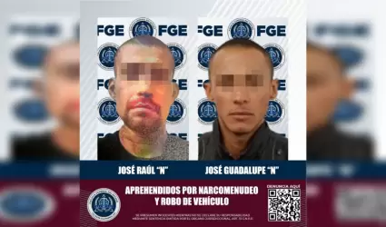 Dos hombres por narcomenudeo y robo de vehculo