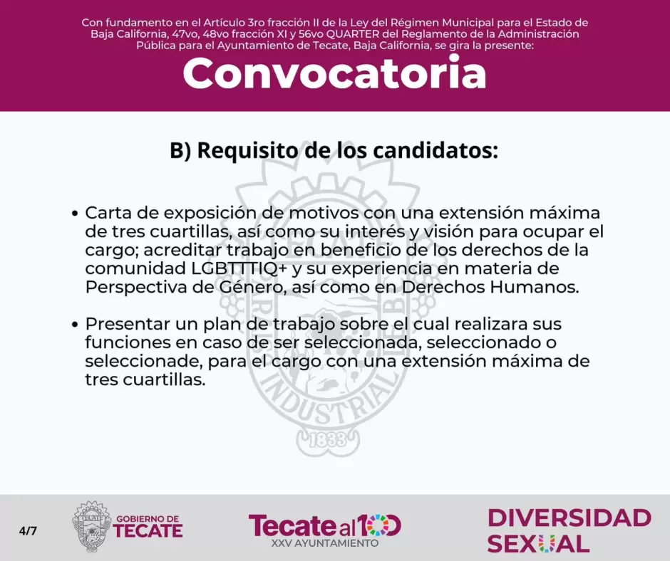 Convocan a participar para la eleccin de la encargada, encargado o encargade del Departamento de Diversidad Sexual