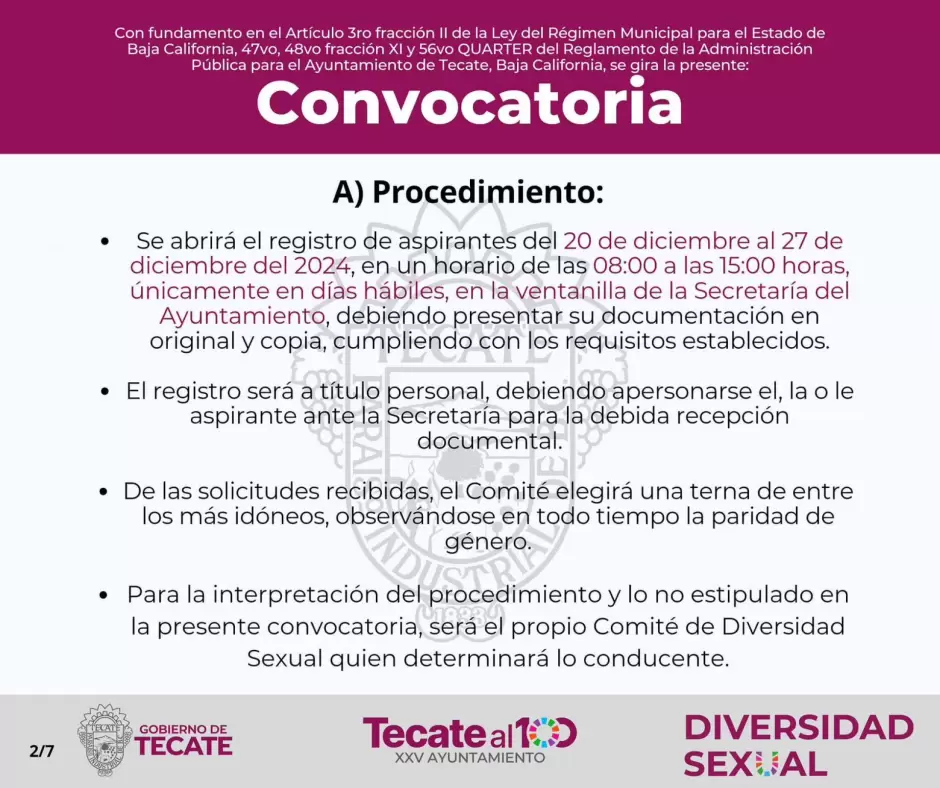 Convocan a participar para la eleccin de la encargada, encargado o encargade del Departamento de Diversidad Sexual