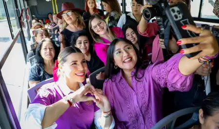 Invita gobernadora Marina del Pilar a mujeres a utilizar el Transporte Violeta e