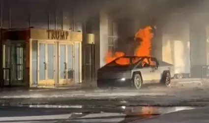 Explosin de Cybertruck frente al hotel del presidente electo de Estados Unidos,