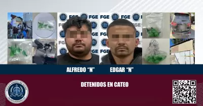 Detenidos durante cateos por narcomenudeo