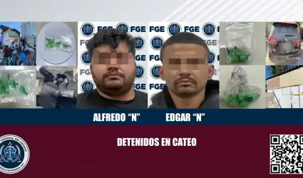 Detenidos durante cateos por narcomenudeo