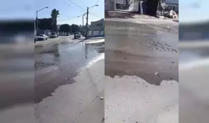 Aguas negras en el fraccionamiento Garca