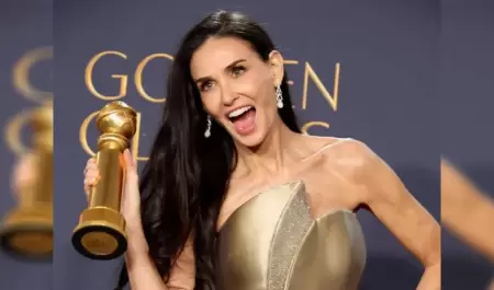 La emotiva reaccin de la familia de Demi Moore al ganar su primer Globo de Oro