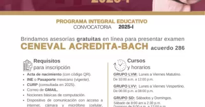 Inscripciones para asesoras gratuitas del examen Acredita-Bach