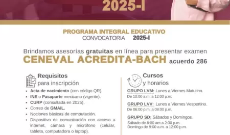 Inscripciones para asesoras gratuitas del examen Acredita-Bach