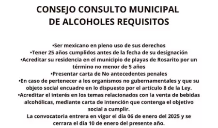 Convocatoria para integrar el Consejo Consultivo de Alcoholes