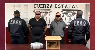 Arresta Fuerza Estatal a individuos en poder de un arma de fuego en Tecate