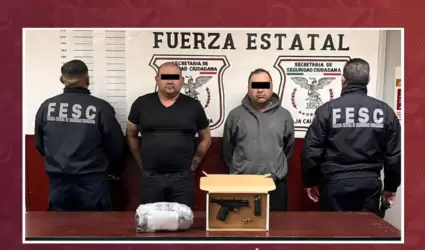 Arresta Fuerza Estatal a individuos en poder de un arma de fuego en Tecate