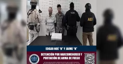 Detencin en flagrancia por narcomenudeo y portacin de arma de fuego