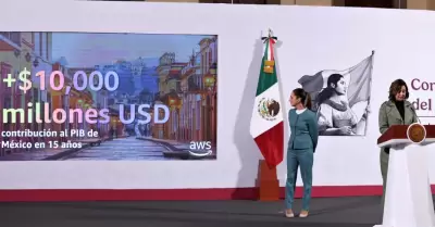 La presidenta Claudia Sheinbaum durante la conferencia matutina desde Palacio Na