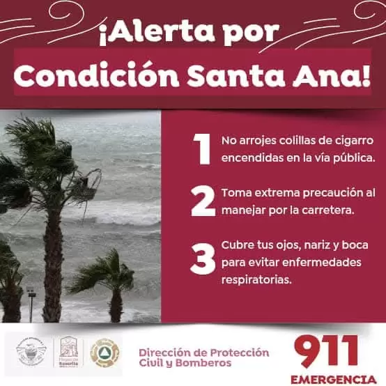 Alcaldesa Roco Adame exhorta a tomar precauciones ante vientos de Santa Ana y bajas temperaturas