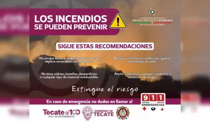 Recomendaciones para evitar incendios