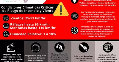 Alertan por condiciones climticas crticas: riesgo de incendios forestales y vi