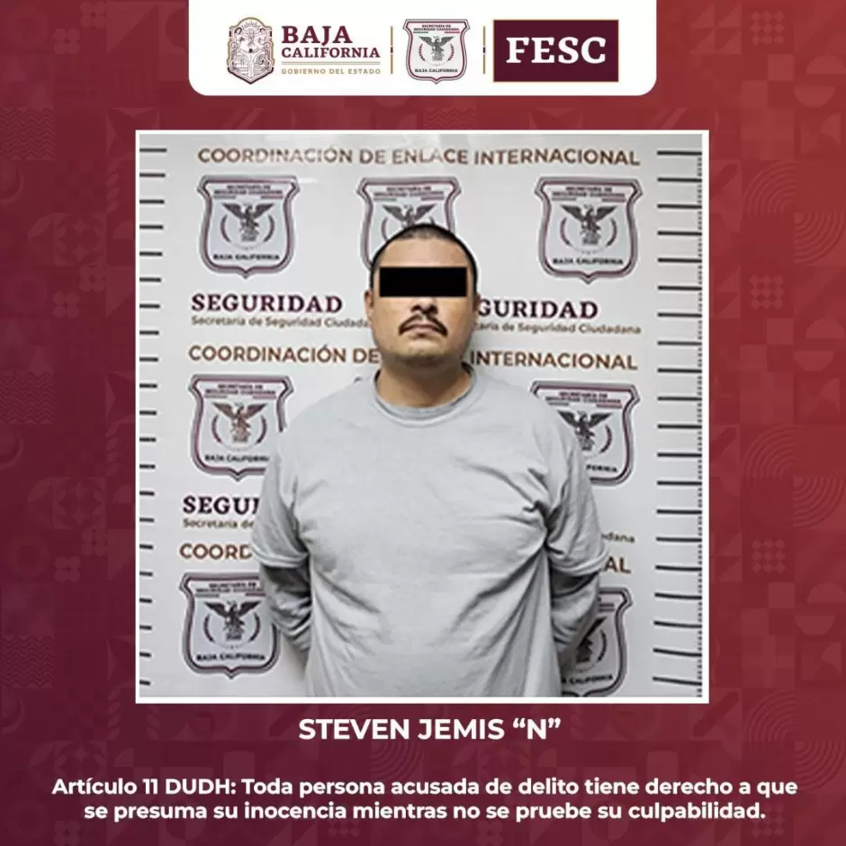 Fugitivo norteamericano capturado en Mexicali