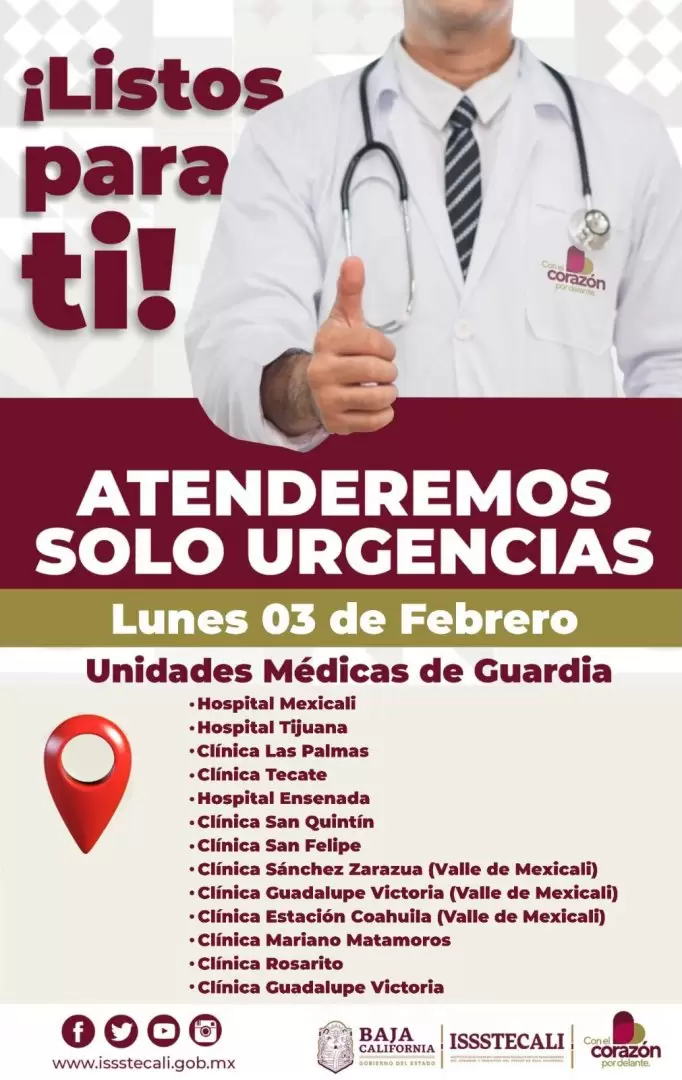 Atencin de urgencias este 3 de febrero por da inhbil