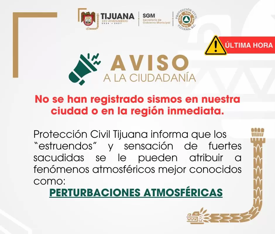 Proteccin Civil descarta sismo en Tijuana