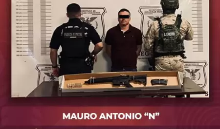 Aseguran fusil de asalto a presunto delincuente en Tijuana