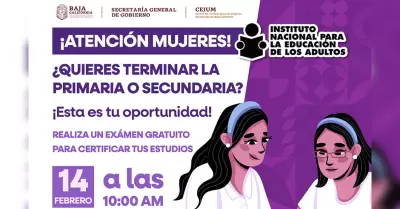 Apoyan a mujeres de Baja California con examen sin costo para concluir primaria 