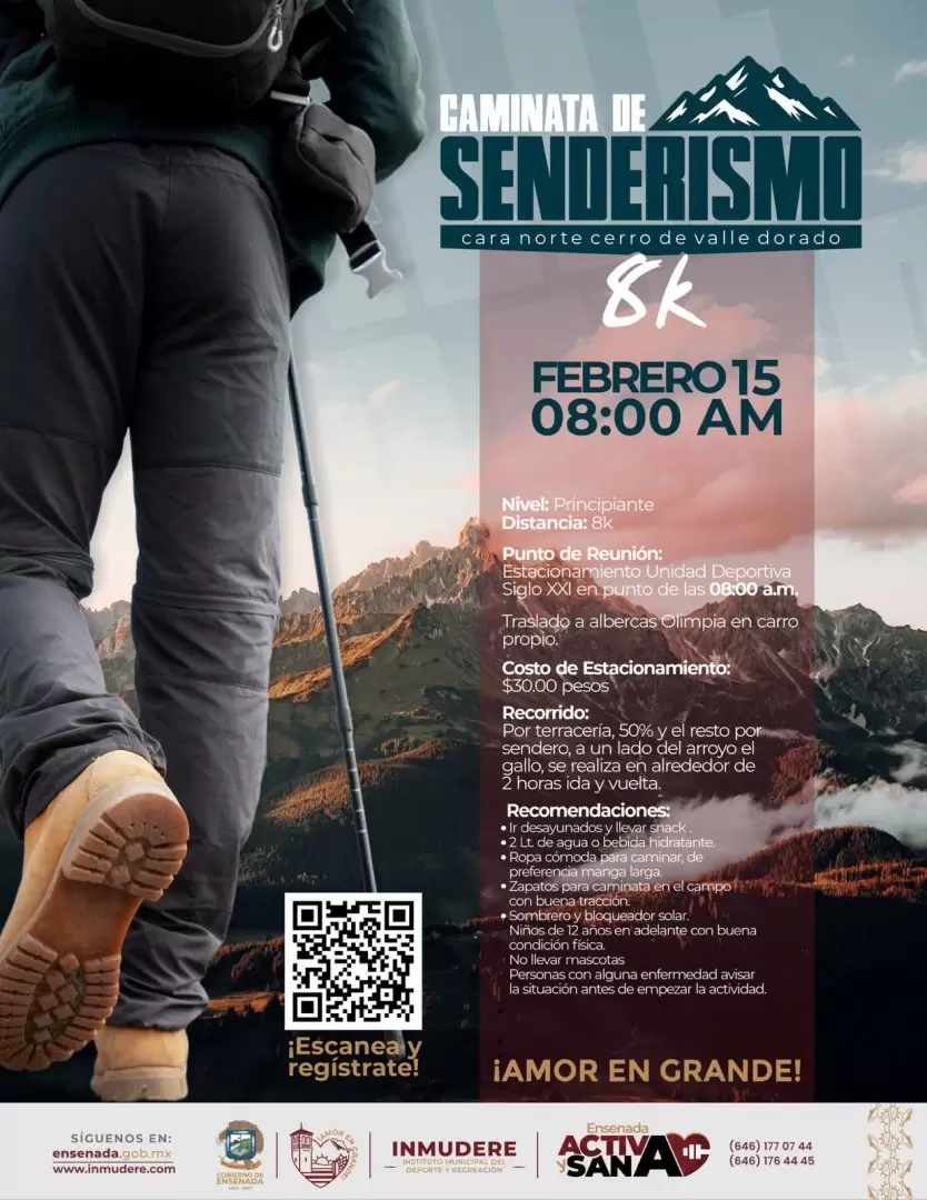 Invita Gobierno de Ensenada a caminata de senderismo en Valle Dorado