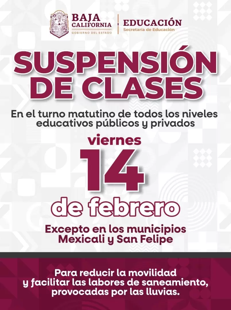 Suspensin de clases en Tecate debido a condiciones climticas adversas