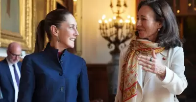 Claudia Sheinbaum y Ana Botn, presidenta de Banco Santander