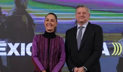 Claudia Sheinbaum y Ted Sarandos, co-CEO de Netflix