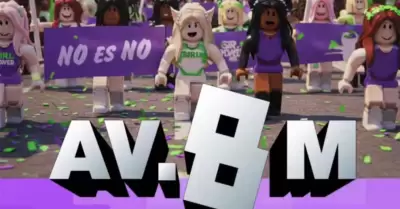 Marcha feminista virtual en Roblox