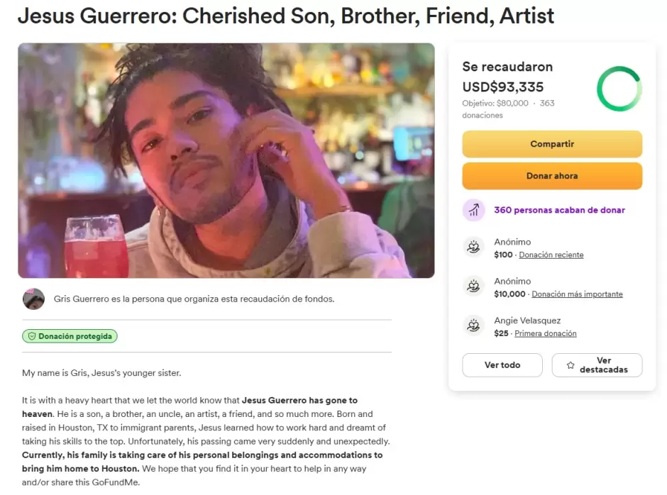 GoFundMe de Jess Guerrero