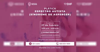 Invita DIF Tecate a pltica sobre el espectro autista (sndrome de asperger)