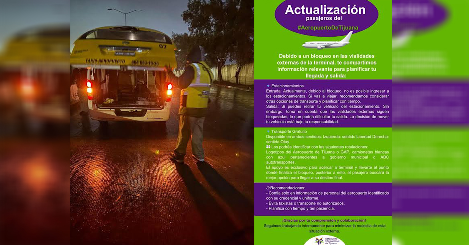 Continúa el bloqueo en la carretera del aeropuerto; habilitan ...