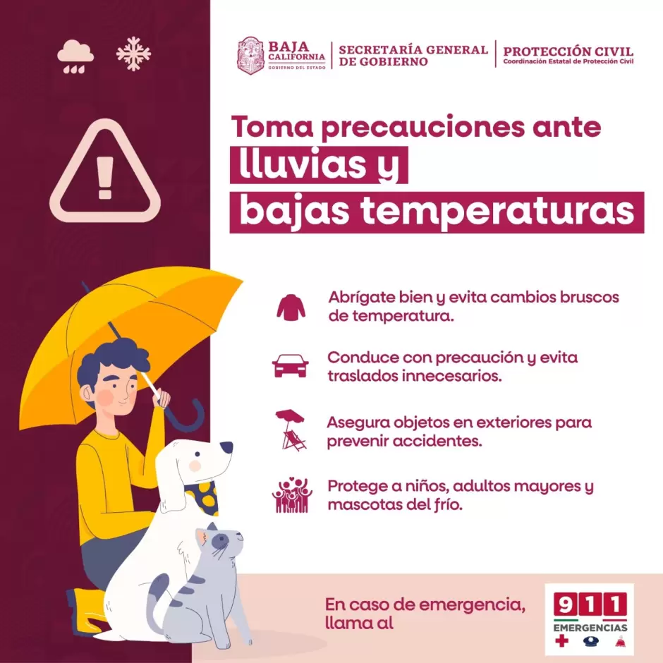 Pronstico de lluvias y fuertes vientos