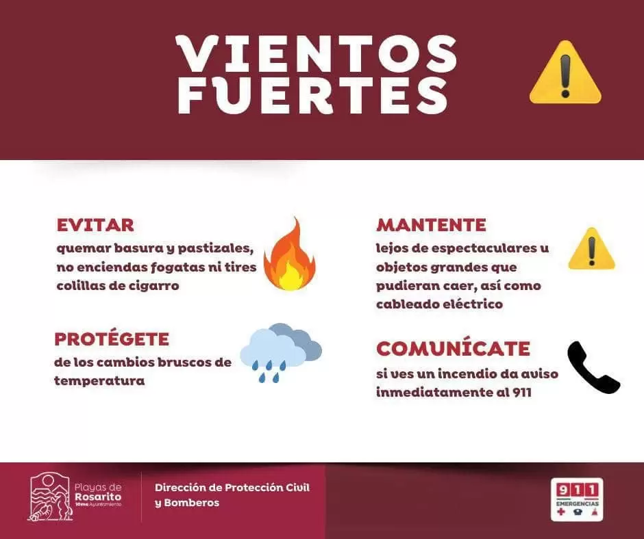 Descenso de temperatura, lluvias y vientos fuertes