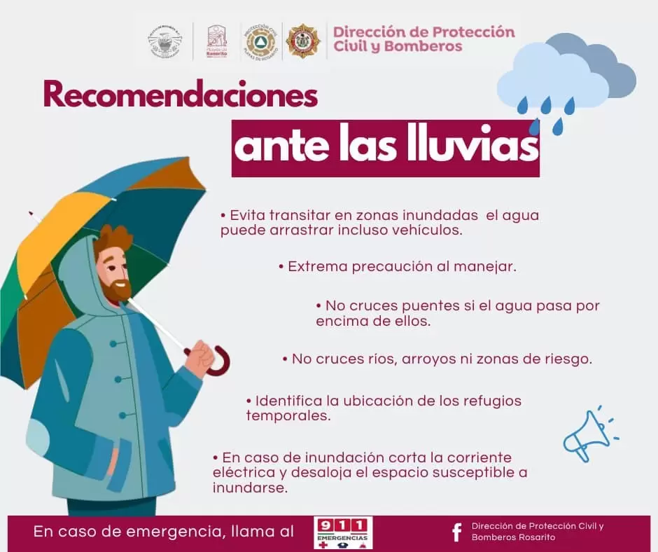 Descenso de temperatura, lluvias y vientos fuertes