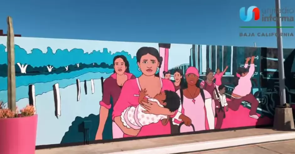 Rendichicas presenta en Tijuana mural representativo de mujeres migrantes