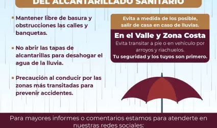 Emiten recomendaciones ante lluvias