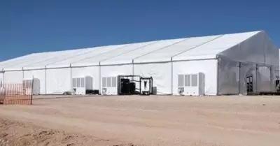 Centro de detencin de migrantes en Donna, Texas