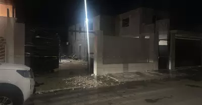 Localizan equipo tctico abandonado a la entrada de vivienda en Mexicali