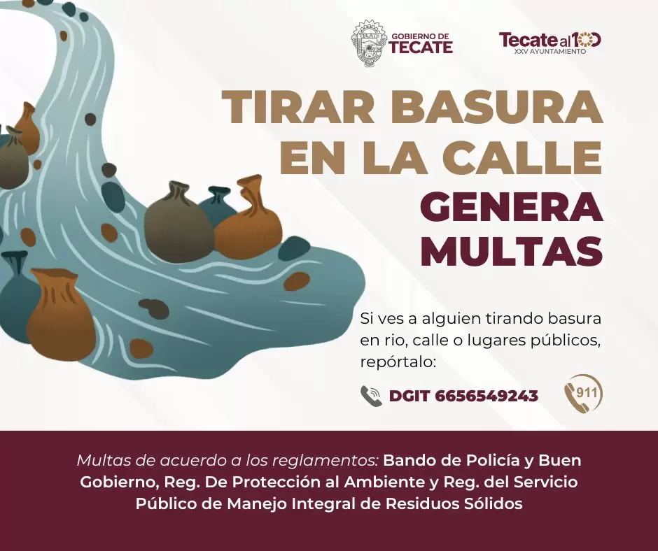 Tirar basura en la calle genera multas