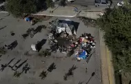 VIDEO: FGE y FESC de BC desalojan parque Benito Jurez; hay dos detenidos