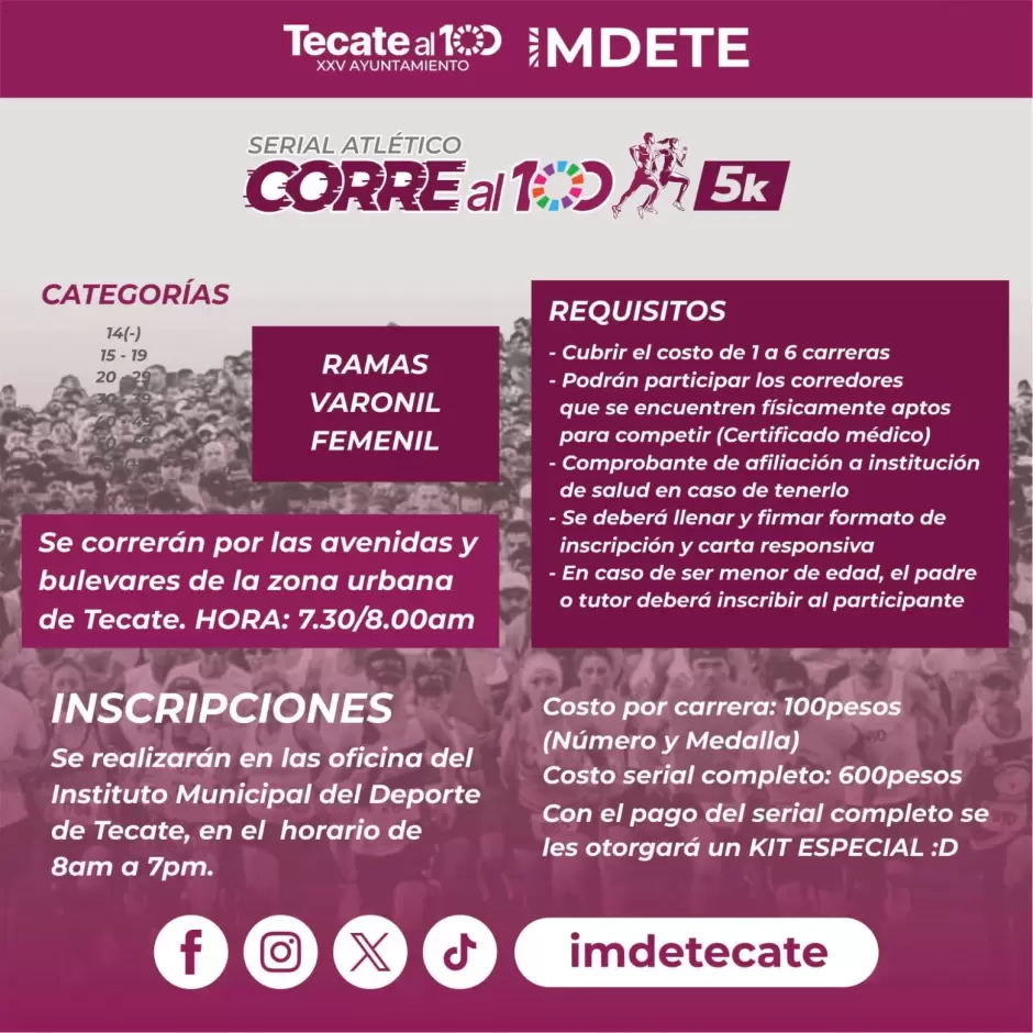 Serial Atltico "Corre al 100" en Tecate