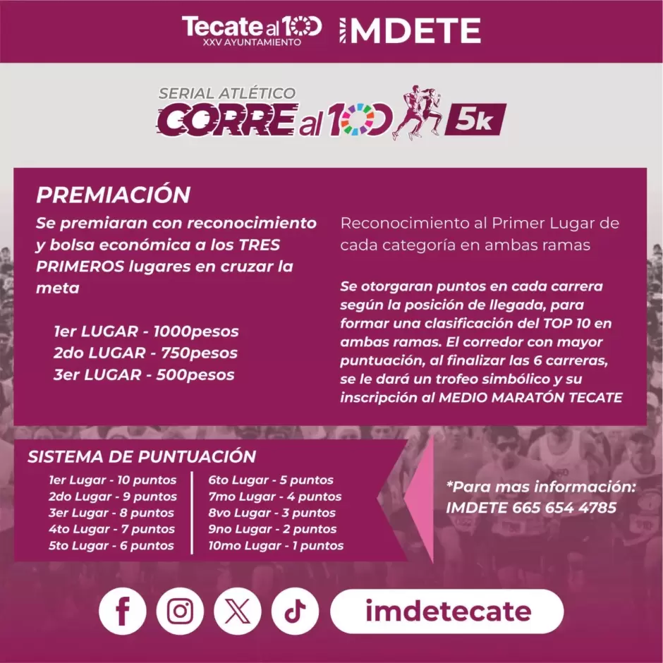 Serial Atltico "Corre al 100" en Tecate