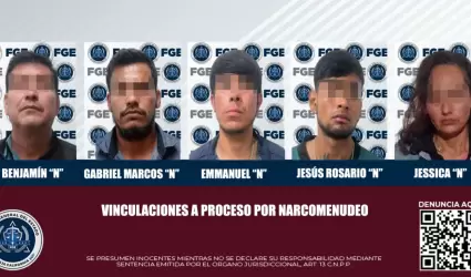Cinco imputados por narcomenudeo