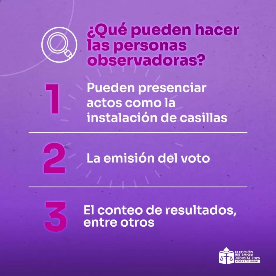 Apuerban solicitudes para participar en la Observacin Electoral del Proceso para elegir cargos del PJF