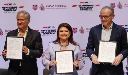 Firma de convenio para el Gran Premio de Mxico de la F1