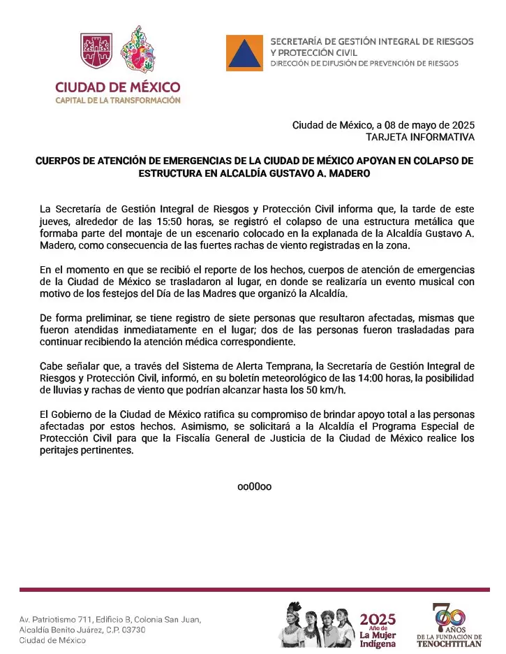 Comunicado Proteccin Civil