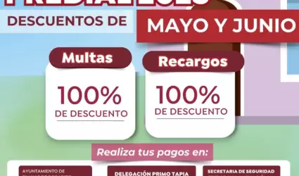 Descuento en multas y recargos del impuesto predial 2025